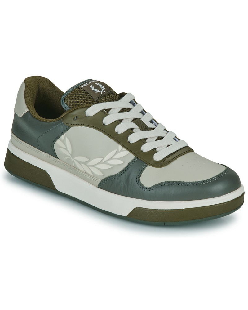Baskets basses hommes Fred Perry B300 TEXTURED LEATHER / BRANDED Beige